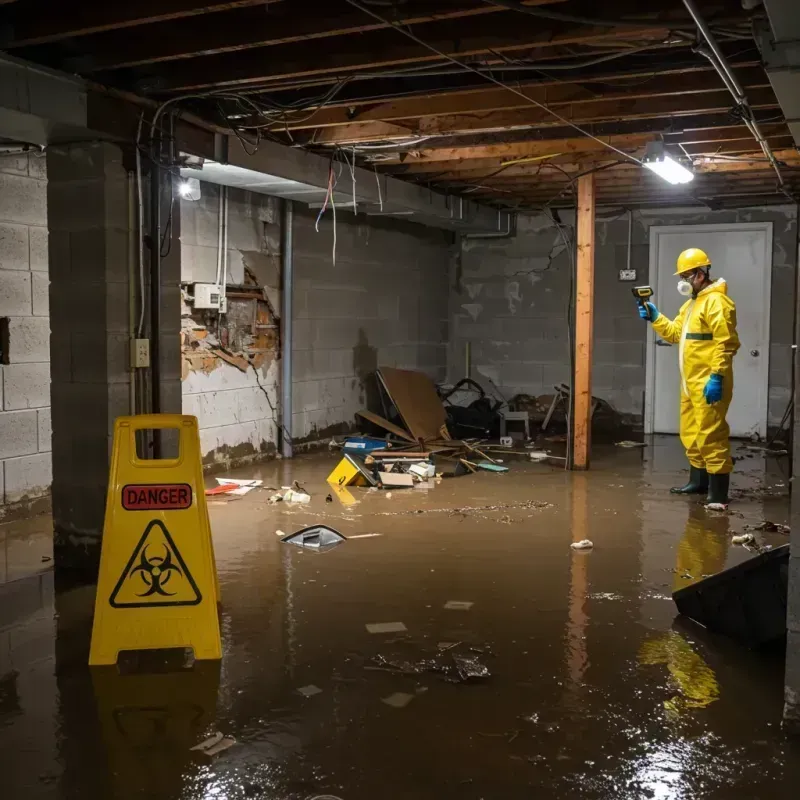 Flooded Basement Electrical Hazard in Cache, OK Property